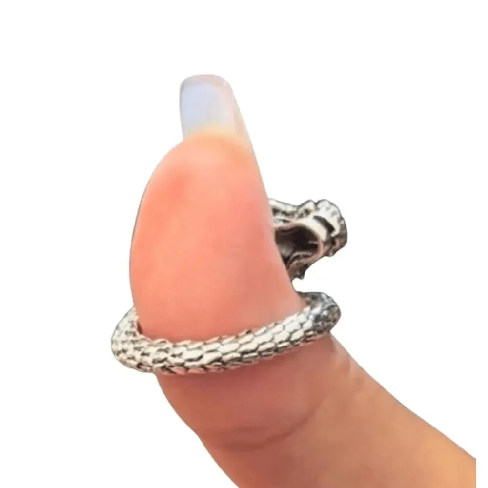 NIB Chinese‎ Green Eye Gem Dragon - Adjustable Diamon Stud Wrap Ring - Size 9W -